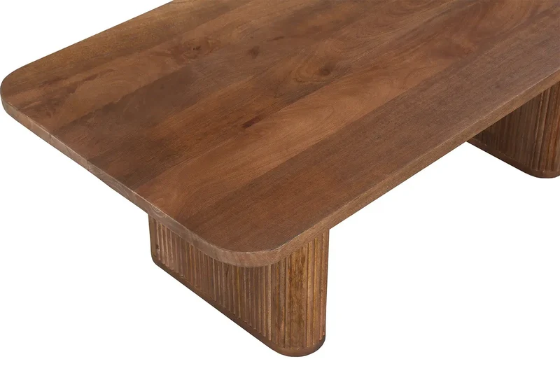 Table basse Bois de Manguier Brun Clair LÉOR - 40 x 120 cm