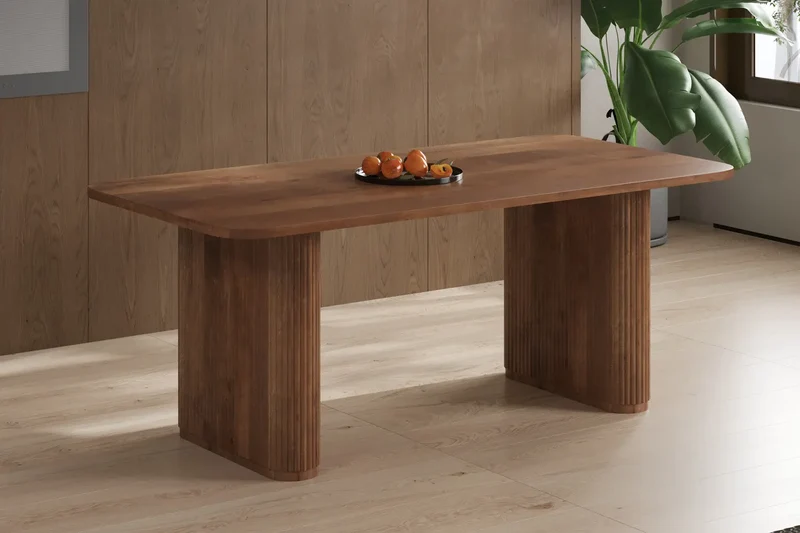 Table à manger Ovale en Bois de Manguier Brun Clair LÉOR - 200 cm