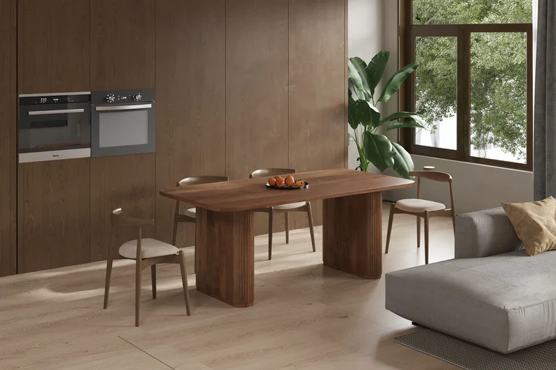 Table à manger Ovale en Bois de Manguier Brun Clair LÉOR - 200 cm