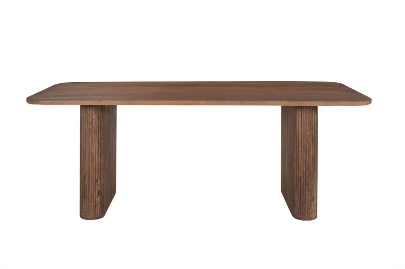 Table à manger Ovale en Bois de Manguier Brun Clair LÉOR - 200 cm