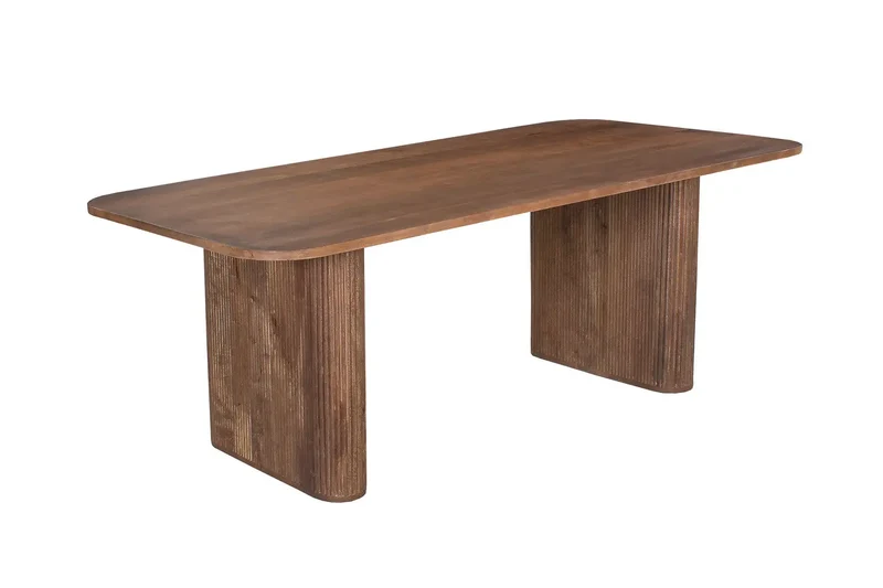 Table à manger Ovale en Bois de Manguier Brun Clair LÉOR - 200 cm