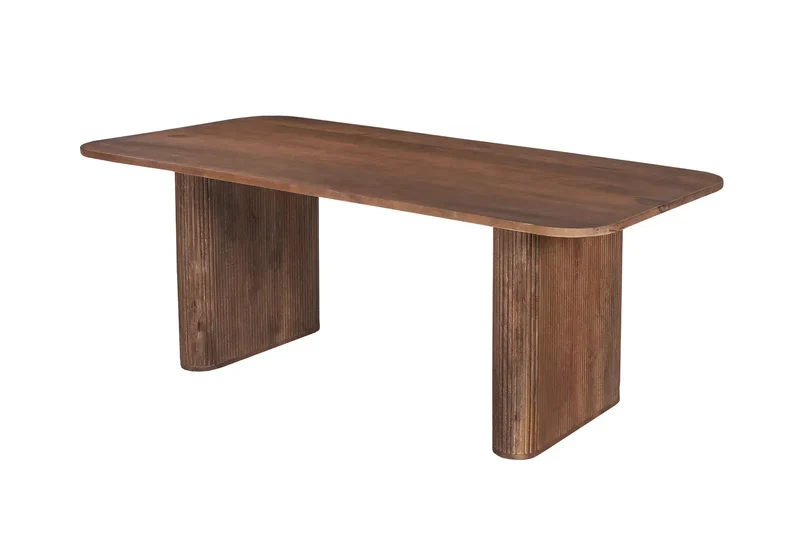 Table à manger Ovale en Bois de Manguier Brun Clair LÉOR - 200 cm