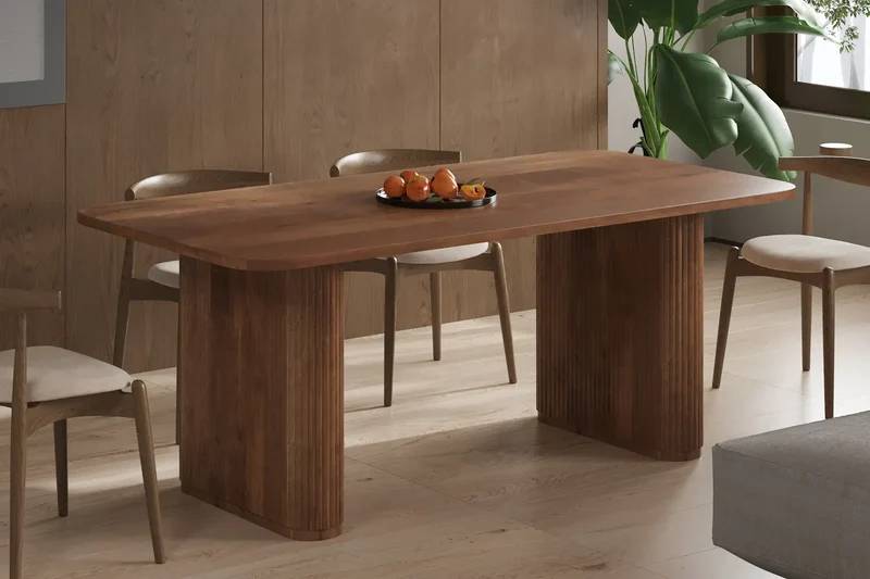 Table à manger Ovale en Bois de Manguier Brun Clair LÉOR - 200 cm