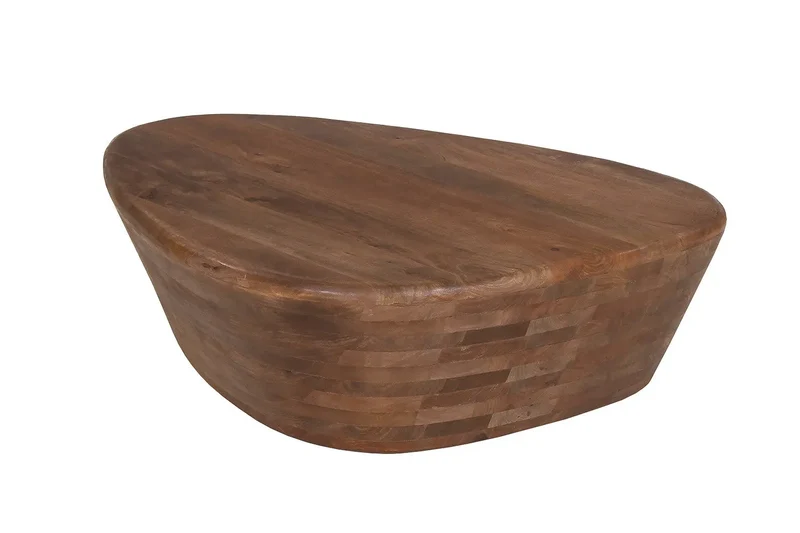 Table basse Bois de manguier Brun Clair IORAN - 30 x107 cm