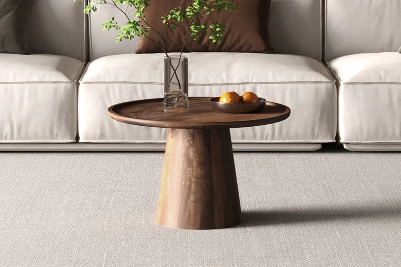 Table basse Ronde Bois de manguier Brun clair ÉLIO - 65x40 cm