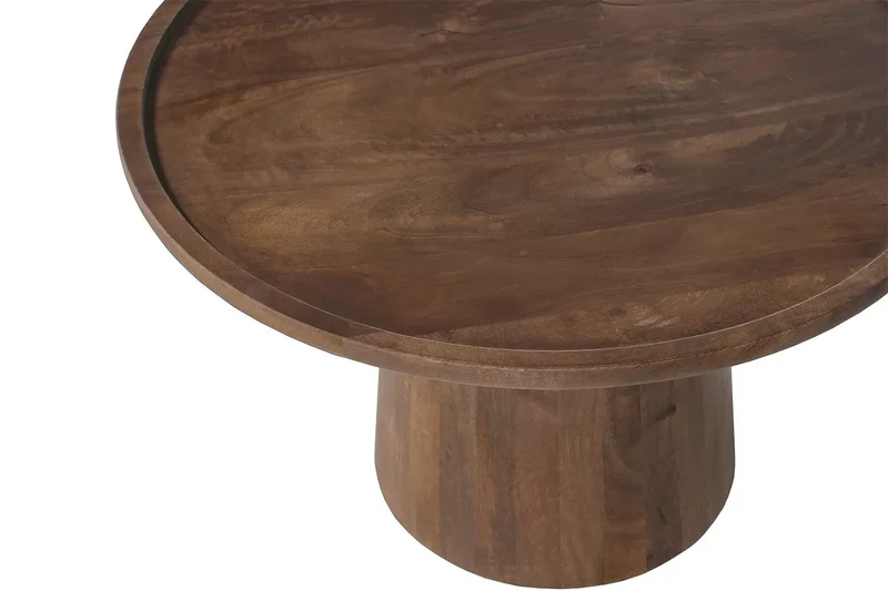 Table basse Ronde Bois de manguier Brun clair ÉLIO - 65x40 cm