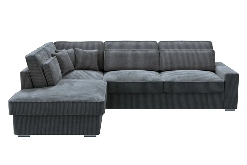 Canapé Bristol Gris Anthracite - Côtelé