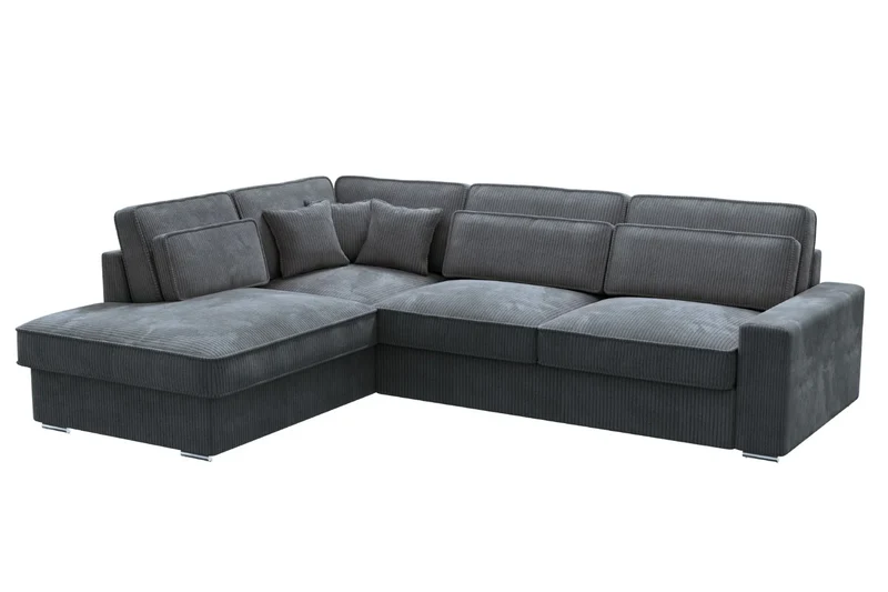 Canapé Bristol Gris Anthracite - Côtelé
