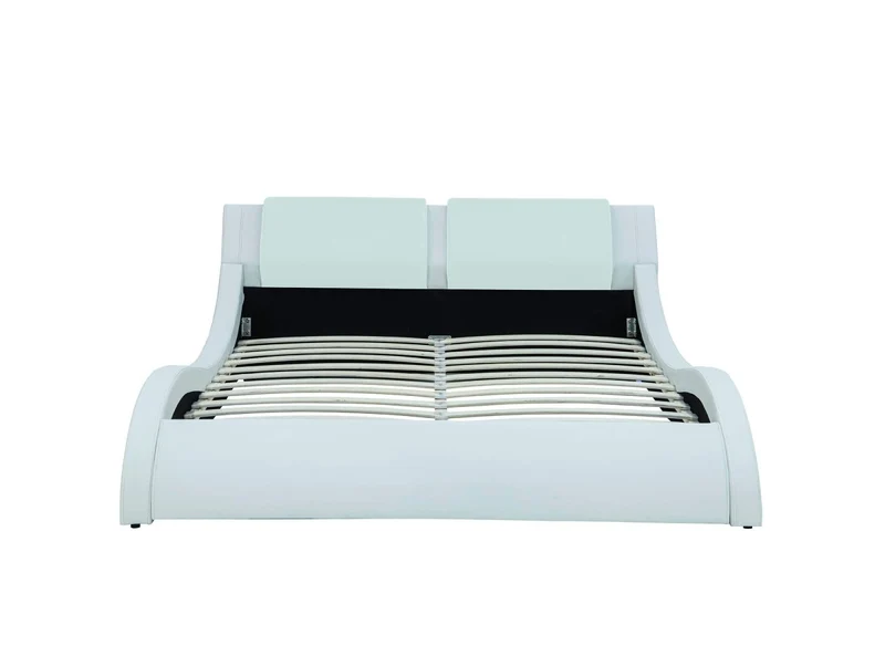 Lit en simili cuir blanc avec LED 180x200 cm ZEDA