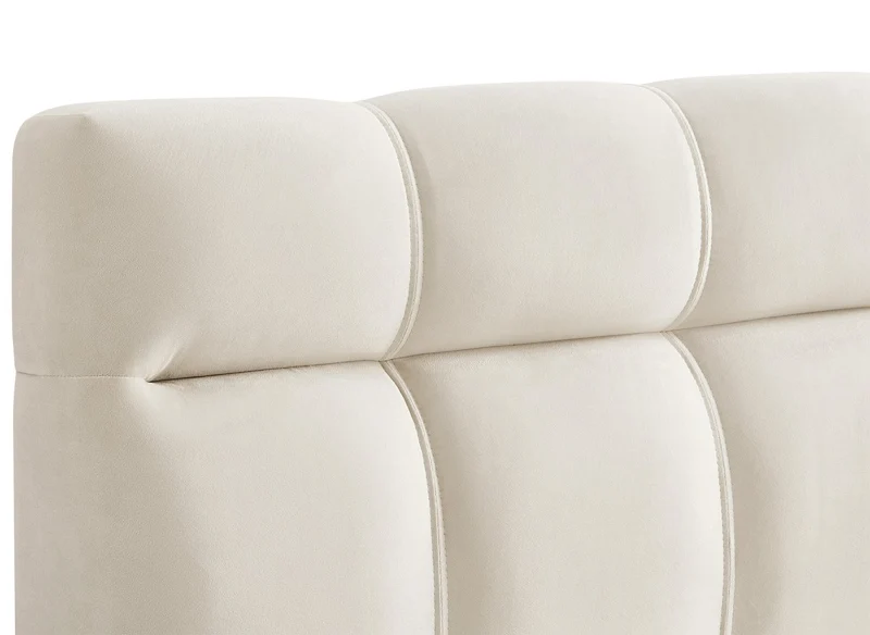 Lit double en velours beige 160x200 cm GEORGINA