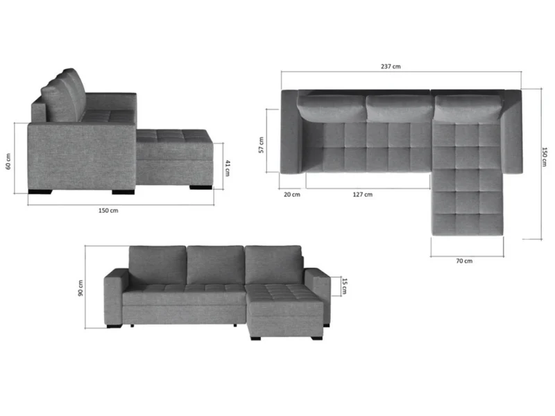 Canapé d'angle convertible réversible Newark - sawana 05/ soft 17