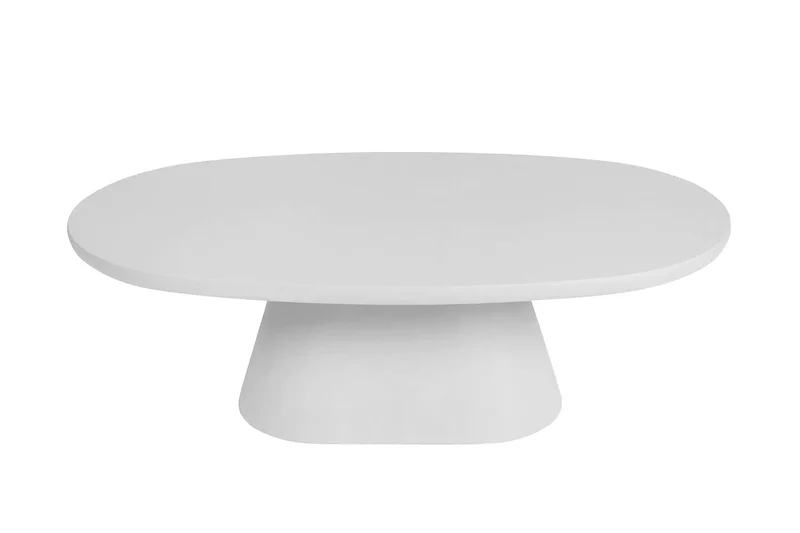 Table Basse Ovale Effet Ciment Ecru TAVINA - 120 cm