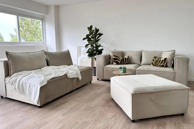 Canapé Élégance Modulable 4+1- Velours