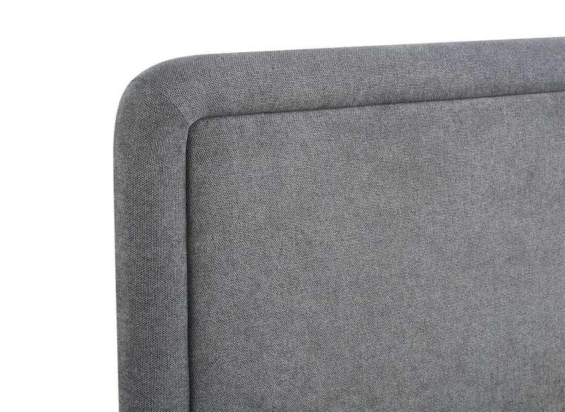 Lit double en tissu doux gris 180 x200 cm ANELA