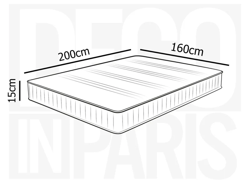 Matelas mousse ferme 160 x 200 cm épaisseur 15 cm WOLK