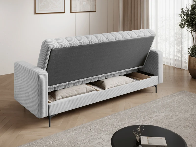 Canapé-lit FUJI – Convertible avec coffre de rangement, assise capitonnée et mécanisme Click-Clack