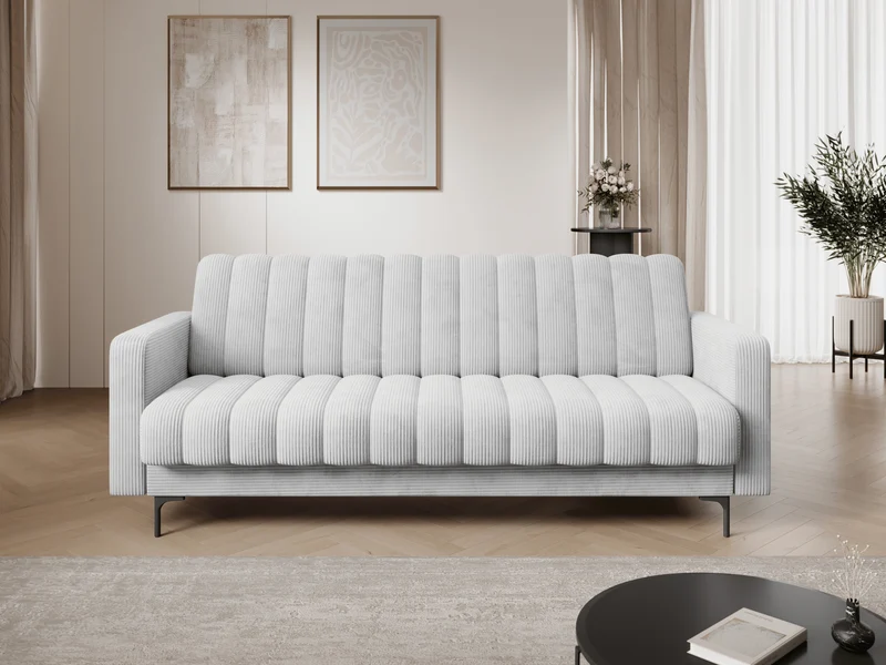 Canapé-lit FUJI – Convertible avec coffre de rangement, assise capitonnée et mécanisme Click-Clack