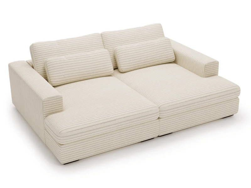 Canapé Elena – Grand Canapé assise profond en Velours Côtelé | Confort XXL & Design Moderne
