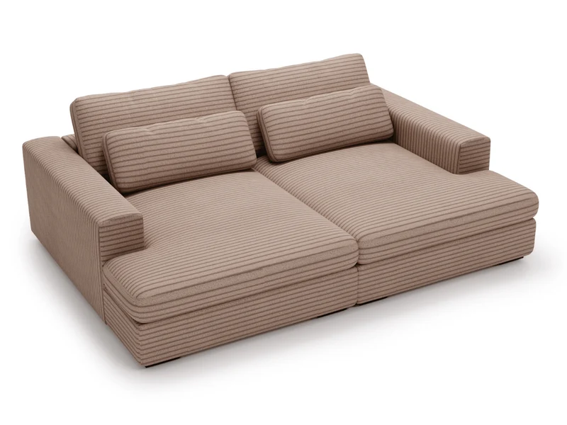 Canapé Elena – Grand Canapé assise profond en Velours Côtelé | Confort XXL & Design Moderne