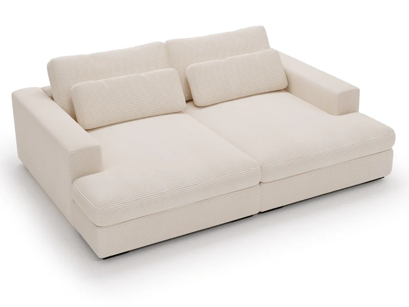 Canapé Elena – Grand Canapé assise profond en Velours Côtelé | Confort XXL & Design Moderne