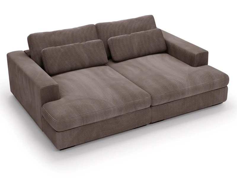 Canapé Elena – Grand Canapé assise profond en Velours Côtelé | Confort XXL & Design Moderne