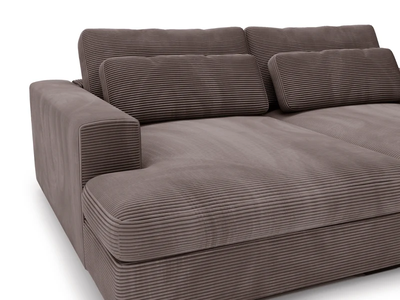 Canapé Elena – Grand Canapé assise profond en Velours Côtelé | Confort XXL & Design Moderne