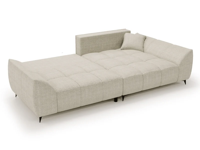 Canapé d’angle Lara – Convertible avec grande méridienne, coffre intégré