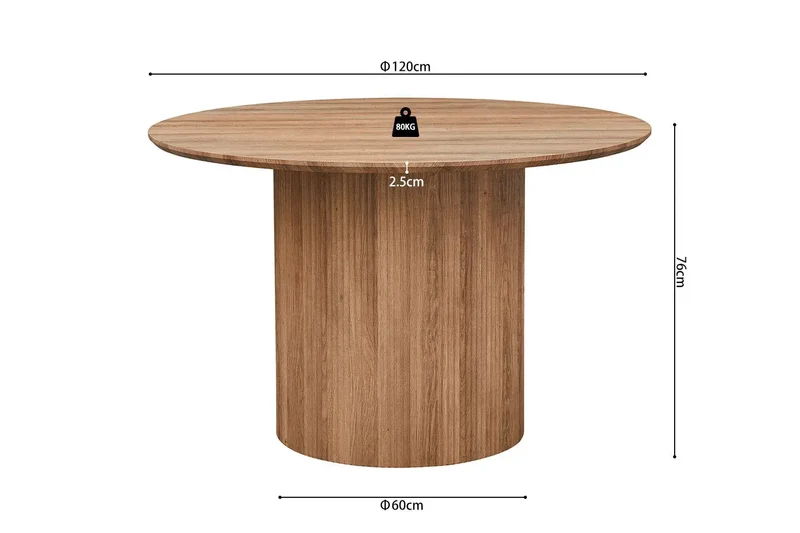 Table à Manger Ronde LYANE - 120 cm