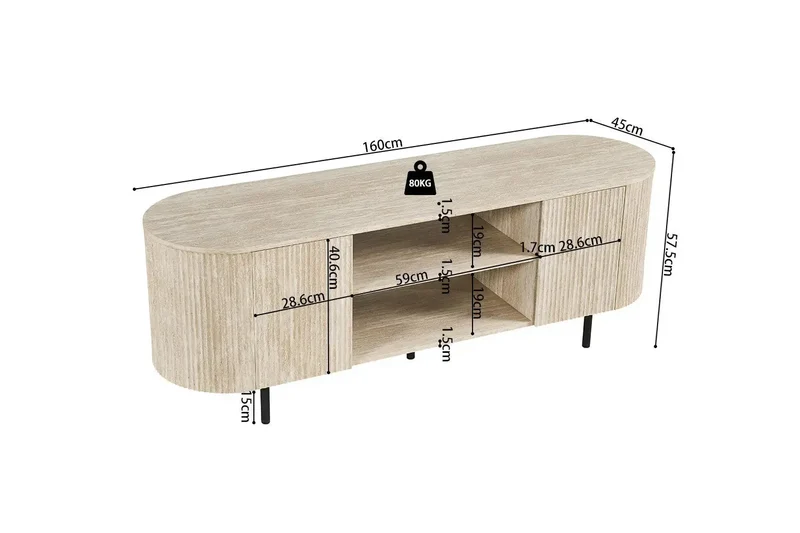 Meuble TV LYANE - 160 cm