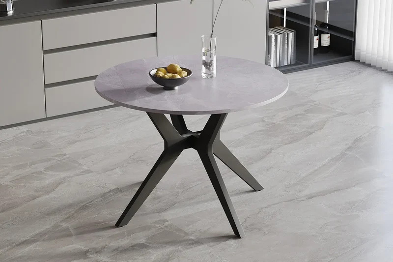 Table à manger Ronde en Pierre Brillante APOLLINA - 110 cm