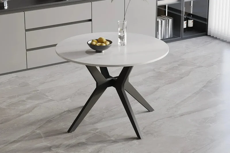 Table à manger Ronde en Pierre Brillante APOLLINA - 110 cm