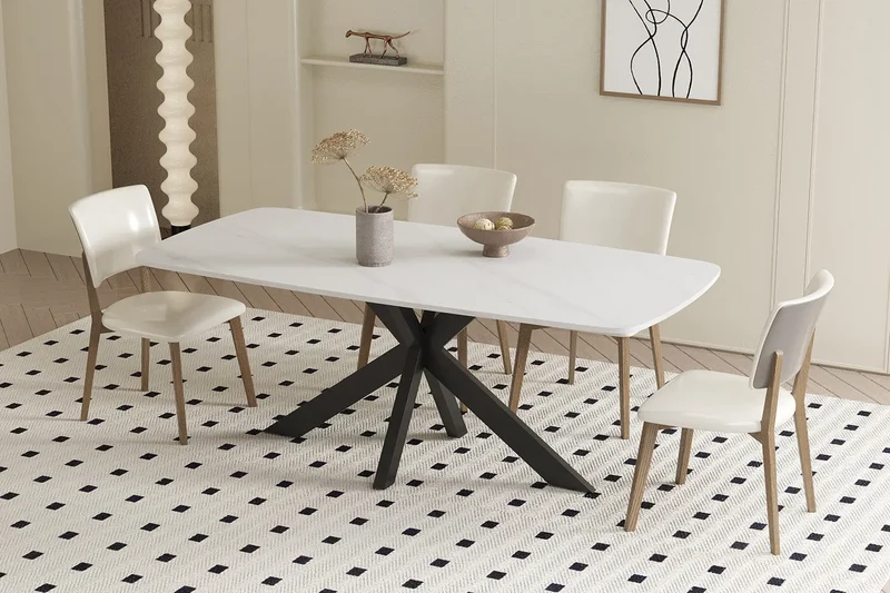 Table à manger Ovale en Pierre APOLLINA - 180 x 90 cm
