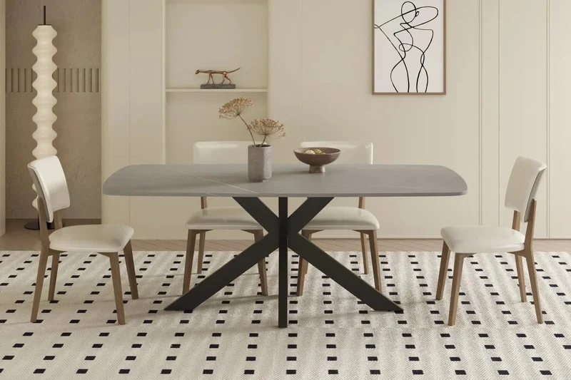 Table à manger Ovale en Pierre APOLLINA - 180 x 90 cm