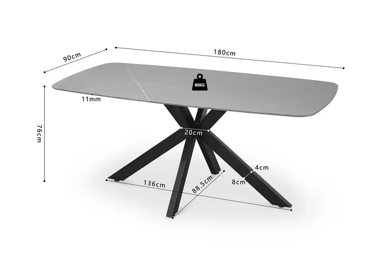 Table à manger Ovale en Pierre APOLLINA - 180 x 90 cm