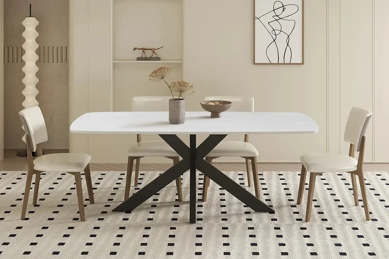 Table à manger Ovale en Pierre APOLLINA - 180 x 90 cm