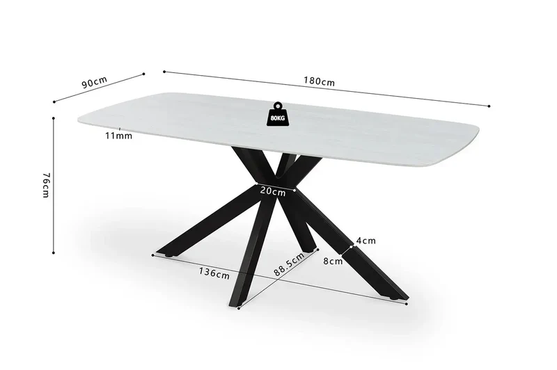 Table à manger Ovale en Pierre APOLLINA - 180 x 90 cm