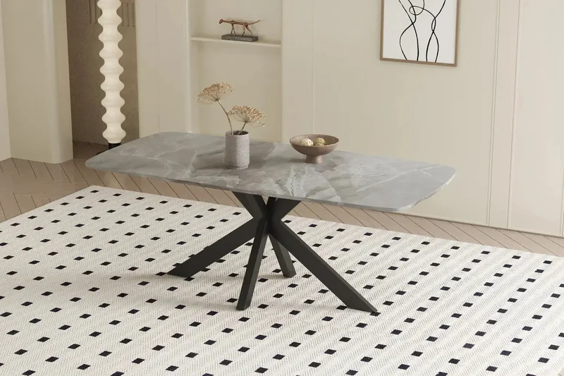 Table à manger Ovale en Pierre APOLLINA - 180 x 90 cm