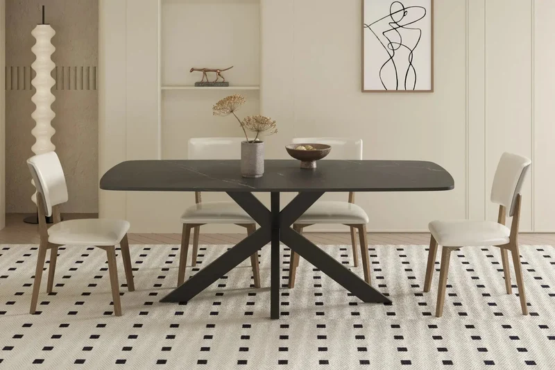 Table à manger Ovale en Pierre APOLLINA - 180 x 90 cm