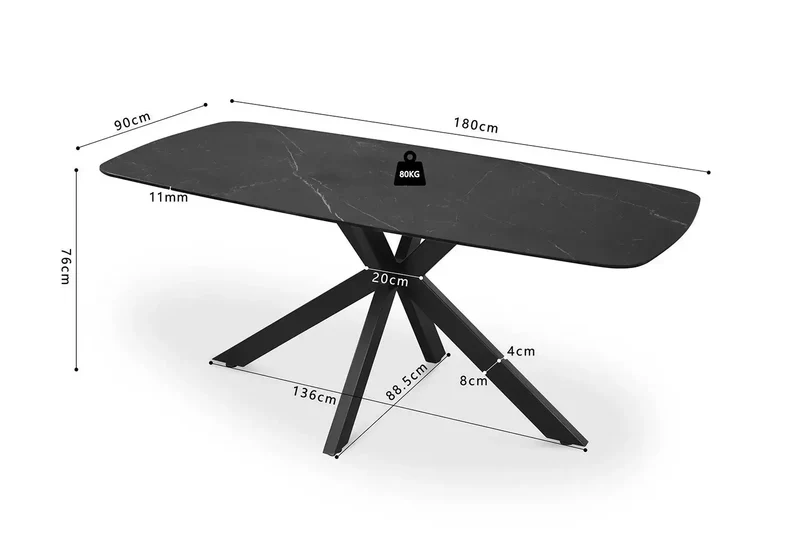 Table à manger Ovale en Pierre APOLLINA - 180 x 90 cm