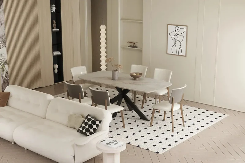 Table à manger Ovale en Pierre APOLLINA - 180 x 90 cm