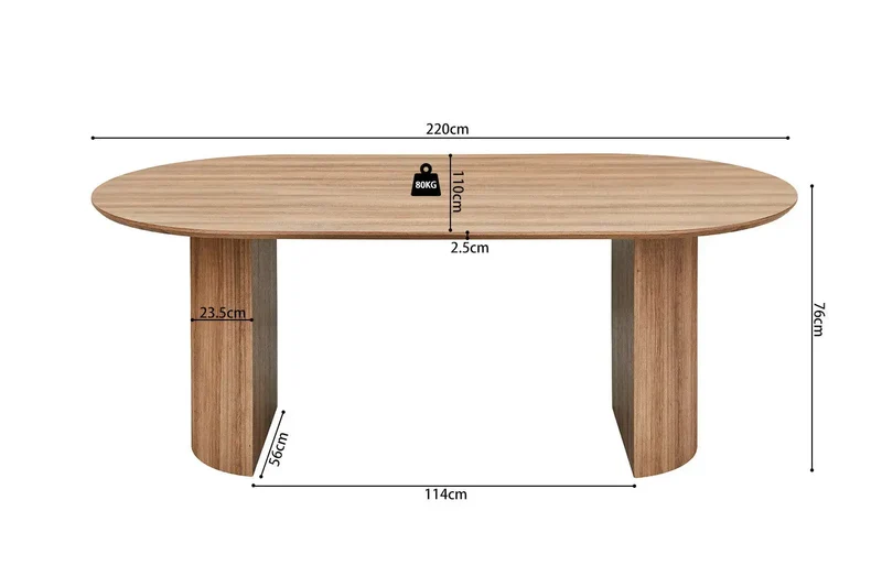 Table à Manger Ovale LYANE - 220 cm