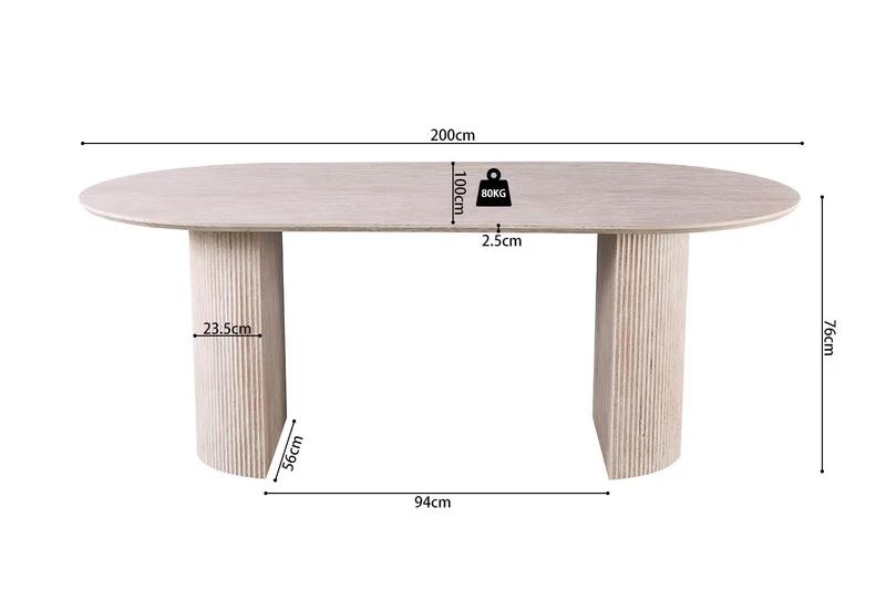 Table à Manger Ovale LYANE - 200 cm