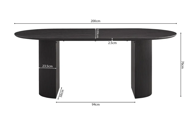 Table à Manger Ovale LYANE - 200 cm