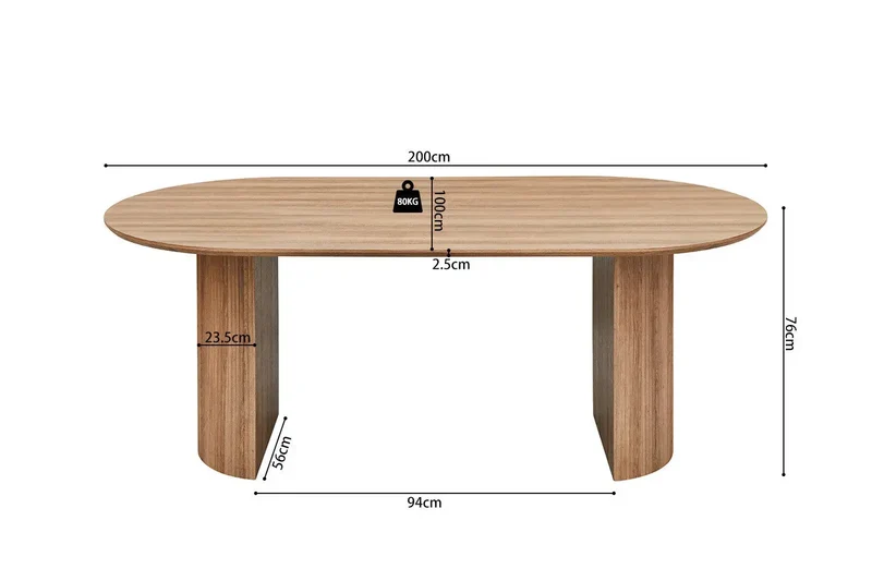 Table à Manger Ovale LYANE - 200 cm