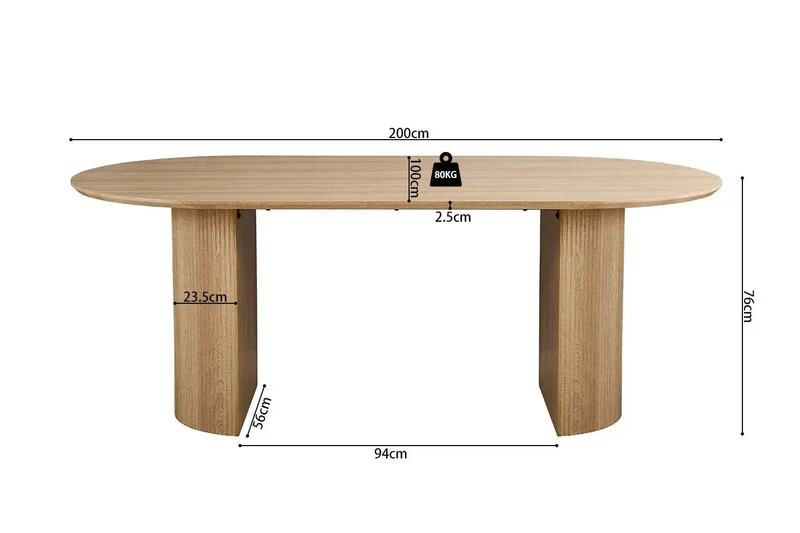 Table à Manger Ovale LYANE - 200 cm