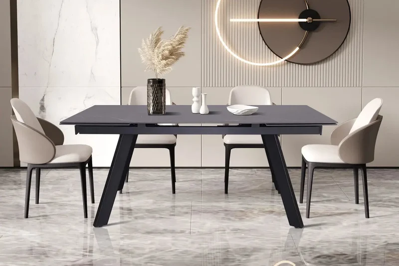 Table Extensible Rectangulaire Plateau en Pierre HIRA - 160 à 240 cm