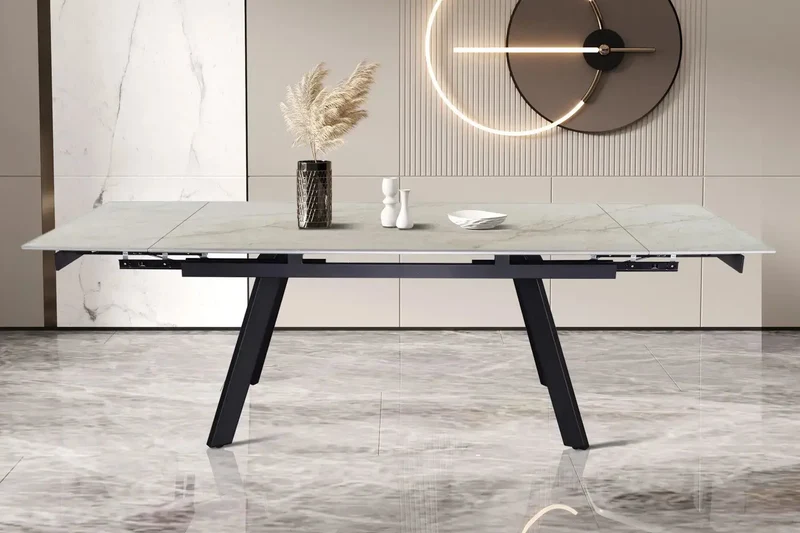 Table Extensible Rectangulaire Plateau en Pierre HIRA - 160 à 240 cm