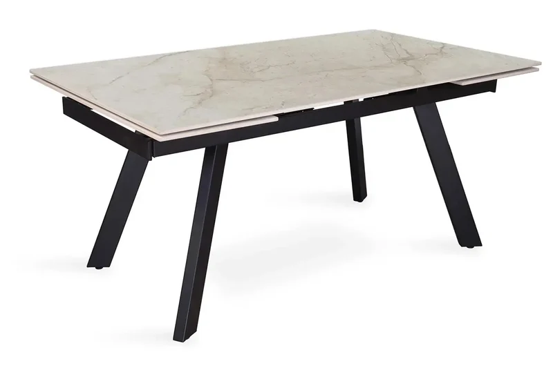Table Extensible Rectangulaire Plateau en Pierre HIRA - 160 à 240 cm