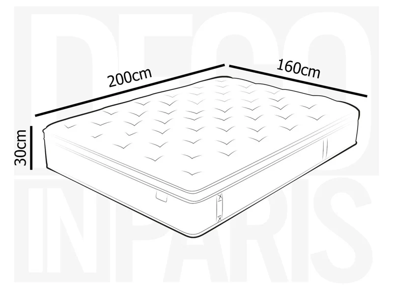 Matelas hybride ressorts ensachés 160 x 200 cm épaisseur 30 cm RAFAEL