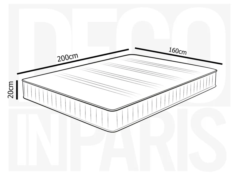Matelas mousse ferme 160 x 200 cm épaisseur 20 cm AWAN
